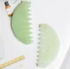 Cadeaux de fête Peigne de massage en jade Masseur de tête Brosse à cheveux Gua Sha Board Pierre Massages du corps Brosses Masseurs du cuir chevelu Peignes méridiens SN2275