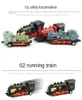 4 stks simulatie retro stoomtrein legering model traagheid Trek auto kinderen educatief speelgoed