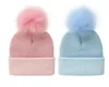 Barn stickad hatt Autumn Winter Boys and Girls Baby Ball Cap Stripe Warm 2 storlekar för ålder 0-4 år DD541