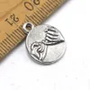 Lot 100pcs hand pull hook Antique Silver Charms Pendants for Jewelry Making Bracelet Earrings DIY Keychain Pendant 17*14mm DH0819