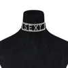 Chokers sexig nattklubb trendig halsband för kvinnor clavicle chain diamant brev kort flicka hals tillbehör krage de mujer heal22