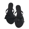 Kvinna flip flops platta tofflor bowtie mjuka gummi glidbanor sommar kvinnlig strand slipper hem utanför skor casual sandaler