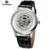 Forsining Top Brand Luxury Men Fashion Skeleton Orologio da polso Classico design retrò Custodia trasparente Creativo Orologio meccanico a carica automatica SLZe36