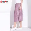 Summer Ladies Skirts Long For Women Elegant High Waisted Female Womens Metallic Pleated Black Skirt Woman Faldas Mujer 210428