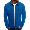 Mens Jackets Coats 6 Colors Jean Jacket Pocket Buttons Men Denim Plus Size Solid Turn-Down Collar Men's