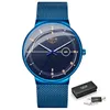 2019 Nouvelle horloge à quartz bleue Lige Montres pour hommes Top Marque Montre de luxe pour hommes Simple Tout en acier Montre-bracelet étanche Reloj Hombre Q0524