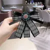 Pins, Brooches Korean Fabric Bow Tie Brooch Crystal Shirt Lapel Pins And Collar Needle Fashion Women Jewelry Luxury Accessories