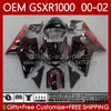 Injection mold Fairings For SUZUKI 1000CC GSXR-1000 GSX R1000 GSXR Red flames 1000 CC 00 01 02 Bodywork 62No.63 GSXR1000 K2 2001 2002 2002 GSX-R1000 01-02 OEM Body kit