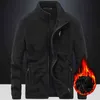 Hiver Chaud Militaire Vestes Hommes Épais Polaire Armée Bomber Manteaux Hommes Coupe-Vent Col Montant Survêtement Tactique Parka 211126