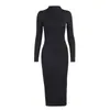 Sexy Bodycon Woman Goth Dress Winter Long Sleeve Elegant Dresses For Women Party Night Club Black Designer Clothes 20467S 210712