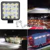 48W Bright LED Spotlight Work Light Quadrado 16 Offroad Worklight Bar Farol Lâmpadas para Trator de Caminhão SUV no carro