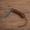 1 stks Hoge Kwaliteit EDC Pocket Flipper Mes VG10 DAMASCUS Steel Drop Point Blade Rosewood + Roestvrijstalen blad Handvat Messen