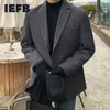 IEFB мужская ранняя весенняя одежда Корейский мода Tweed Blazer Trend прохладный повседневный костюм мужская твидовая пальто толщиной 310524