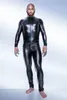 Trajes de gato masculino wetlook couro falso uma peça de pele bodysuit 2022 sexy aberto virilha collants catsuit zentai terno masculino traje clubwear