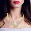 Brincos Colar 1 Set Dubai Jewelry Conjuntos de Ouro Chorada Choker Pulseira