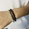 Kralen strengen 2 stks/set 6mm stenen armband voor mannen 2022 mode tijger eye bead yogi dames sieraden cadeau inte22