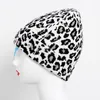 Textile Leopard Print Winter Hat Warm Wool Knitted Hat For Woman Adults Soft Stretch Leopard Beanies Cap T2I53049