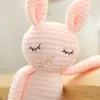 Dessin animé lapin bébé jouets à tricoter doux enfants poupées mignon jouets en peluche enfants cadeaux nourrissons poupées 210716