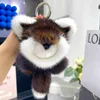 Luxury Real Mink Мех маленький кулон брелок Fox со стальными когтями игрушки сумка автомобиль ключ орнамент украшен брелок рождественские подарки