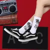 Men Socks Novelty Male Rhode Coconut Trees White Black Sports Stockings Letter Cotton Ordinary Cool Sheer