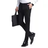 Classic Men's Trousers Male High Quality Social Straight Summer Formal Office Stretch No Iron Business Casual Dress Black Pants 210518