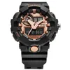 Neue Sportuhr Smael Marke Armbanduhren Mode Lässig Dual Time LED Uhr 1642 Quarz 50 m Wasserdicht Schwarz Uhren Herrenuhren Q0524