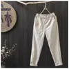 Aransue Coton Printemps Et Été Mince Sarouel Pantalons Femmes Littérature Élastique Taille Casual Cheville Pantalon Q0801