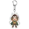 2021 NEW HOT Attack on Titan Anime HD Printed Keychain Cosplay Acrylic Pendant Keyring Cute Funny Cartoon Toy Rare Gift G1019