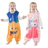 Sovsäck jumpsuits barn tecknad kläder våren höst flanell sovkläder baby flicka pyjamas pojkar sova 1-6y 211109