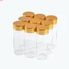 30 * 80 mm 12 piezas 40 ml Botellas de vidrio Tornillo de aluminio Tapa dorada Vacío Transparente Líquido Contenedor de regalo Botella de deseos Jarshigh qty