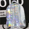 Mulheres mochila holograma laser mochilas menina saco de escola feminino saco de prata simples sacos holográfico saco grande tamanho pequeno y1105