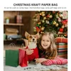 ギフトラップ24ピースクリスマス赤とグリーンバッグクラフト紙袋