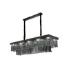 Smoke grey crystal pendant light decorative rectangle chandelier modern lighting for dining room restaurant hotel