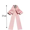 Pins, Brooches Korean Ribbon Bow Tie For Women Crystal Collar Shirt Dress Brooch Necktie Ladies Fashion Jewelry Clothing Accessories