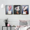 40x60cm Färg Abstrakt Moderna Blommor Kvinnor DIY Oljemålning nummer på duk Heminredning Figur Bilder Present RRD6234
