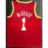 All embroidery 5 styles 1# McGRADY 18 season retro red basketball jersey Customize men's women youth Vest add any number name XS-5XL 6XL Vest