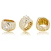 Hip Hop Baguette Cluster Cz Iced Out Diamond Diamond Ring de alta calidad Gold Bling Fashion Rings290u