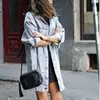 Denim Trench Coat Plus Storlek Ytterkläder Coats Kvinnor Rippad Jacka Stora Storlekar Urban Casual Loose Ladies Apparel Bekväm Kläder Street Cool Girl Four Seasons