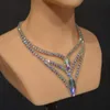 Collier de danse du ventre chaîne strass femme haut de gamme accessoires de Performance de compétition cloutés de diamants