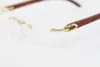 2020 New Style Wood Eyeglasses Unisex For Woman 8200757 silver gold metal frame Rimless C Decoration gold frame glasses Size : 56-18-140mm