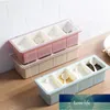 Pepper 4 Grid Removable With Spoon Seasoning Box Set Pots Home Kitchen Restaurant Storage Container Transparent Lid1