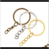 Kliny akcesoria mody Drop dostarczenie 2021 Klucz z łańcuchem Sier Gold Bronze Color Metal Split Pierścień Pierścień Pierścienia Pierścienie Ekarf