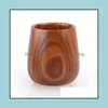Mugs 150Ml/5Oz Environmental Protection Reable Log Material Wooden Mugs Roses Chinese Green Tea Coffe