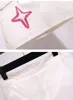 Été deux pièces ensemble élégant décontracté rose à manches courtes T-Shirt haut + blanc A-ligne Mini jupes costumes tenues 210519
