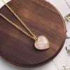 Romantic Sweet Cute Colorful Heart Shape Pendant Link Chain Necklaces for Women And Girls Wedding Engagement Accessories Jewelry G1206