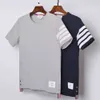 MODE BRANDTHOM THIRT MEN Frauen Kurzärmel Casual Clothing Solid Striped Summer Oneck Cotton Shirtsxuud8568169