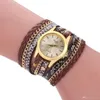 Femme mode robe montres dames Bracelet montre remontage tricot serpentine Style rétro Quartz montres bon cadeau