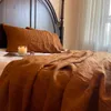 Nature Linen Bedding Set Flat Sheet And Pillowcase Nordic Pure Flax Cover Mattress sheet 211110