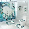 Shower Curtains Fox print Toilet Floor Mat 4 Piece Bathroom Rug Set Factory price expert design Quality Latest Style Original Status