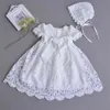 Varejo Infantil Baby Girl Lace Vestidos Longo Duração Vestidos de Batismo Tule Formal Primeiro Aniversário Vestido 0-30 Mêses E108 210610